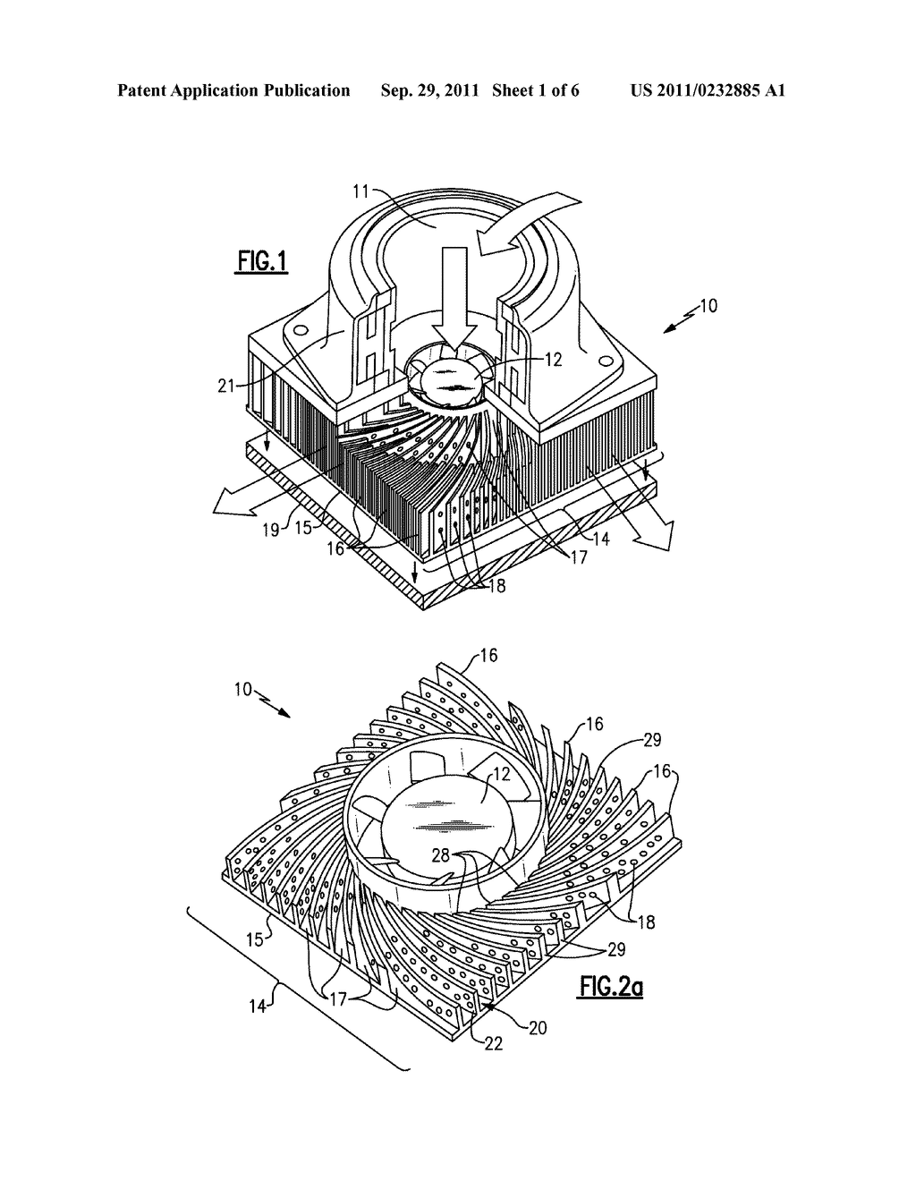 HEAT TRANSFER DEVICE WITH FINS DEFINING AIR FLOW CHANNELS - diagram, schematic, and image 02