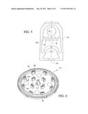 Rain can style showerhead assembly incorporating eddy filter for flow     conditioning in fluidic circuits diagram and image