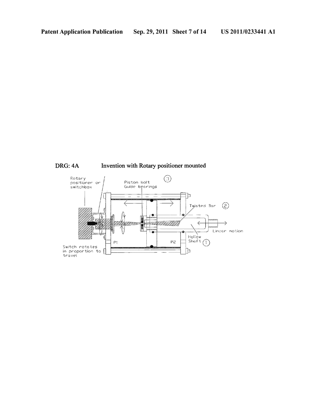 LINEAR ACTUATOR WITH INTERNAL LINEAR TO ROTARY CONVERSION AND EXTERNAL     ROTARY COMPONENT - diagram, schematic, and image 08