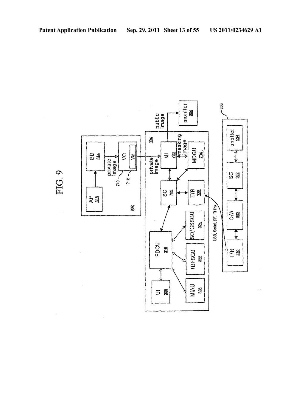 DEVICE AND METHOD FOR OUTPUTTING A PRIVATE IMAGE USING A PUBLIC DISPLAY - diagram, schematic, and image 14