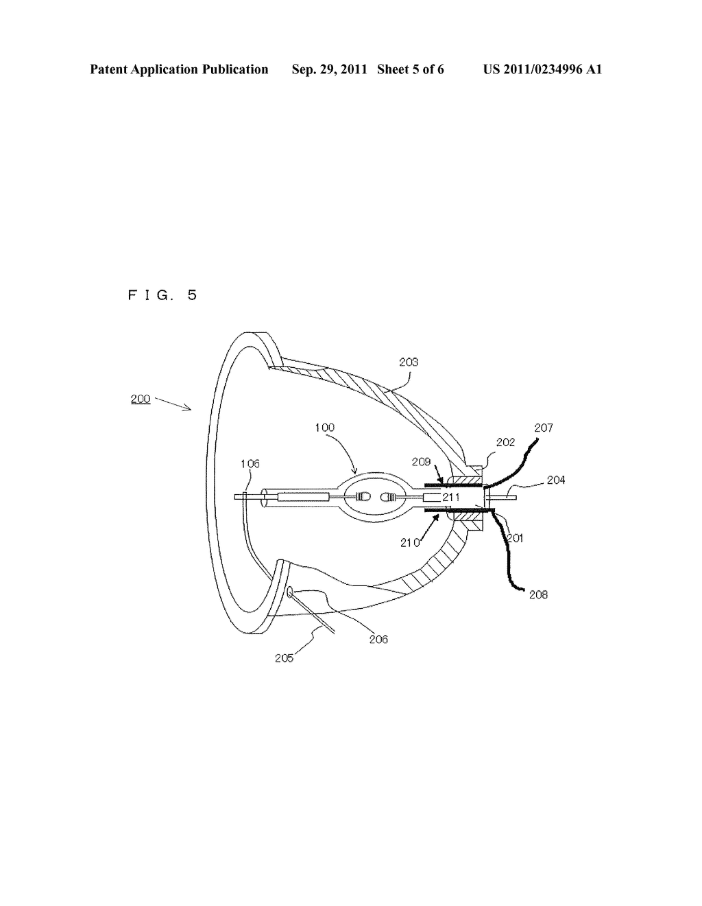 DISCHARGE LAMP UNIT AND PROJECTION TYPE IMAGE DISPLAY APPARATUS USING THE     SAME - diagram, schematic, and image 06