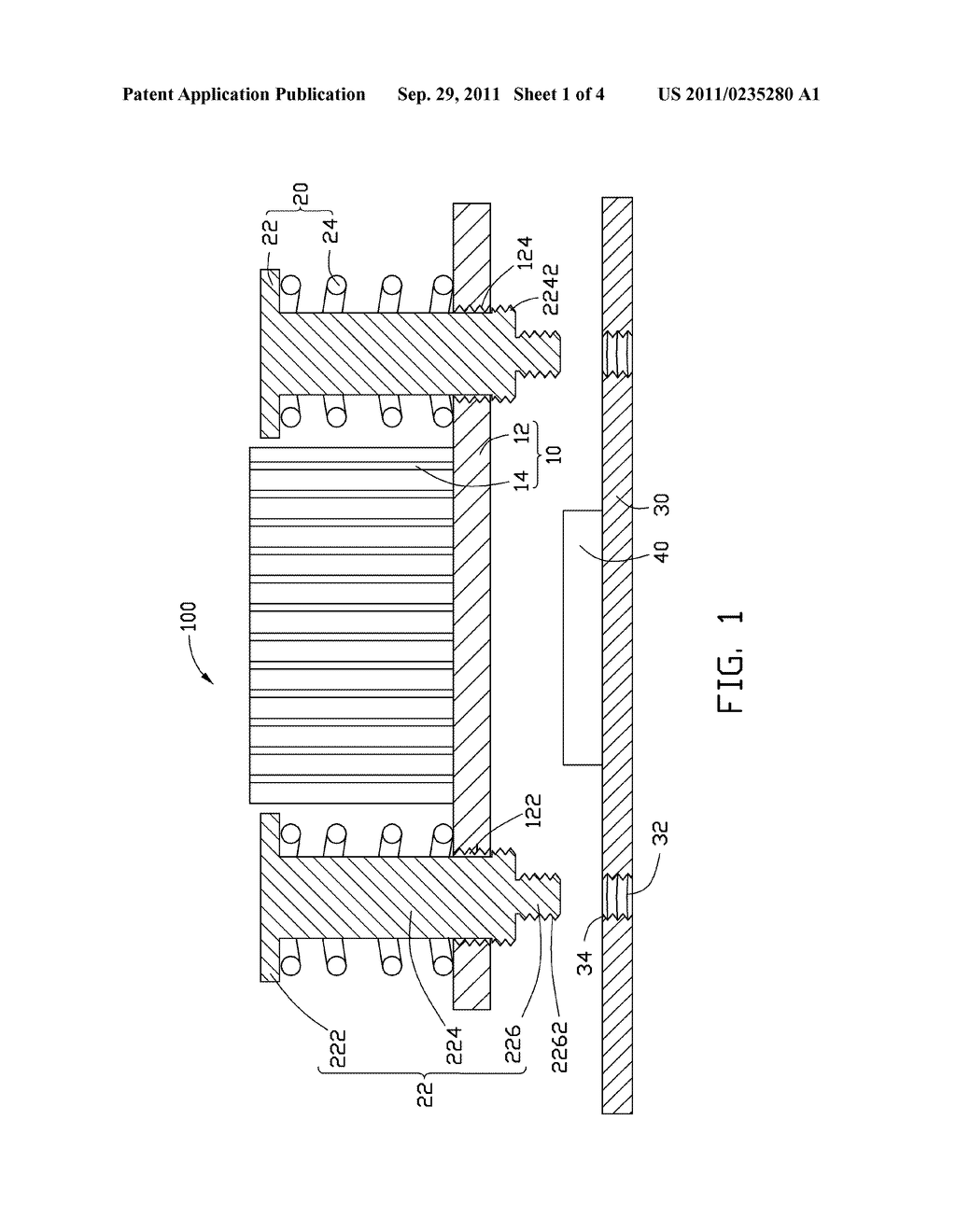 HEAT DISSIPATION APPARATUS AND ELECTRONIC ASSEMBLY WITH SAME - diagram, schematic, and image 02