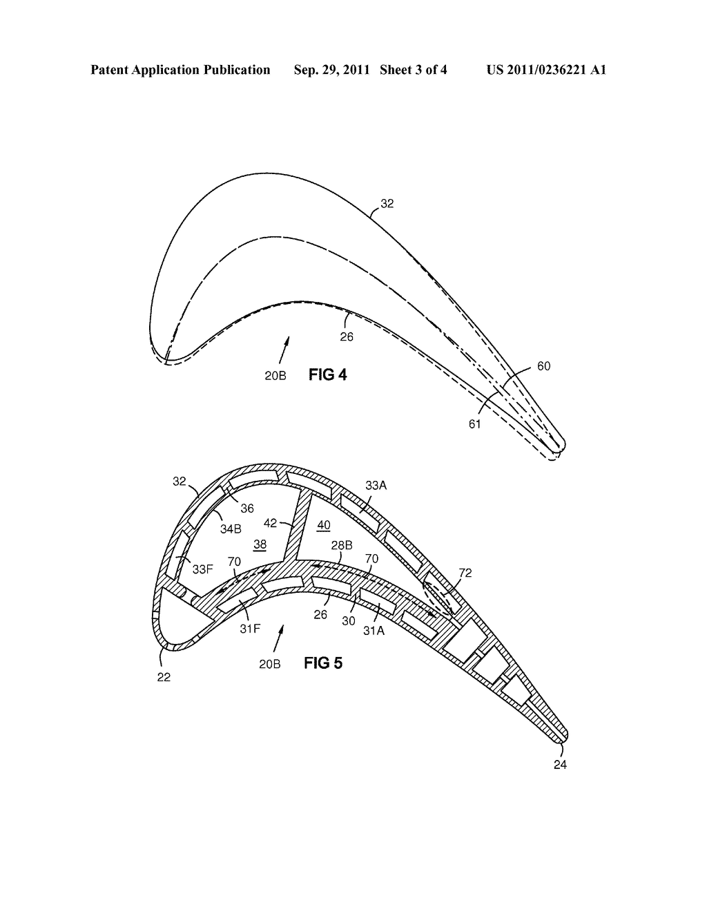 Four-Wall Turbine Airfoil with Thermal Strain Control for Reduced Cycle     Fatigue - diagram, schematic, and image 04