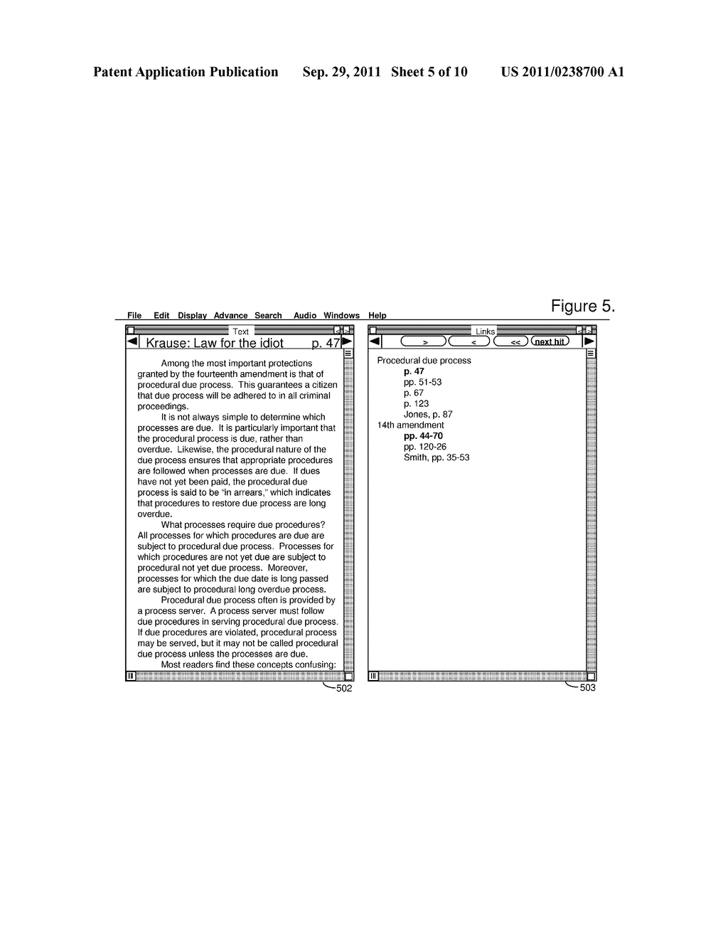 Method and Apparatus for Enhancing Electronic Reading by Identifying     Relationships Between Sections of Electronic Text - diagram, schematic, and image 06