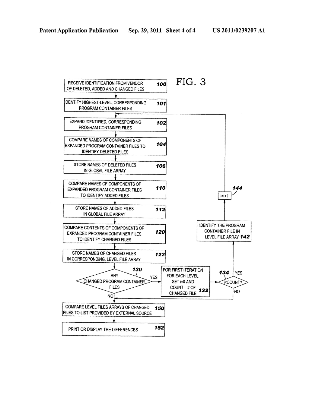 SYSTEM, METHOD AND PROGRAM PRODUCT FOR IDENTIFYING DIFFERENCES BETWEEN     SETS OF PROGRAM CONTAINER FILES - diagram, schematic, and image 05