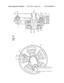 DRIVE DEVICE COMPRISING A DRIVE SHAFT AND DRIVING CRANKS diagram and image