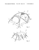 WATERPROOF SYSTEM FOR ATTACHING AN ANCHOR MEMBER TO A PORTION OF A TENT     AND RELATED METHOD diagram and image