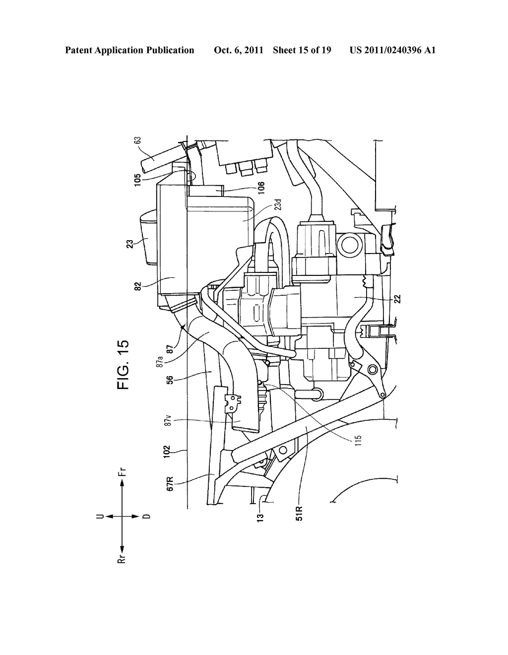 INTAKE AIR ROUTING STRUCTURE FOR A VEHICLE,  AND VEHICLE INCLUDING SAME - diagram, schematic, and image 16