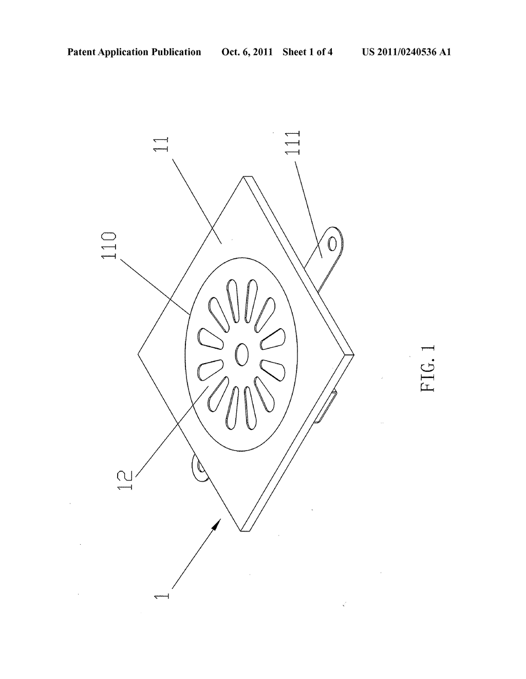 Floor Drain Cover That Can Prevent Waste Water From Flowing Backward in a     Floor Drain - diagram, schematic, and image 02