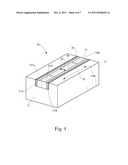 PACKAGE HAVING SHORTENED FLAPS SEALED WITH A TAPE HAVING A LINE OF     WEAKNESS diagram and image