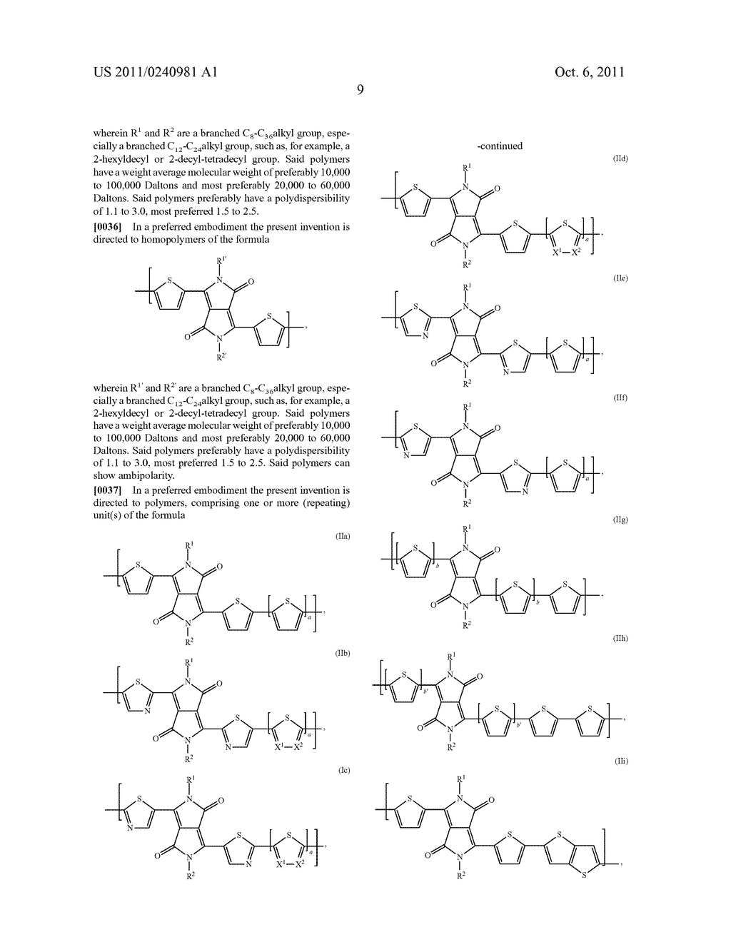 DIKETOPYRROLOPYRROLE POLYMERS FOR USE IN ORGANIC FIELD EFFECT TRANSISTORS - diagram, schematic, and image 11
