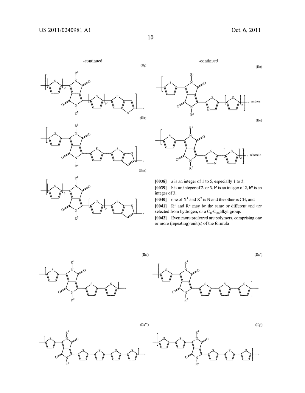 DIKETOPYRROLOPYRROLE POLYMERS FOR USE IN ORGANIC FIELD EFFECT TRANSISTORS - diagram, schematic, and image 12