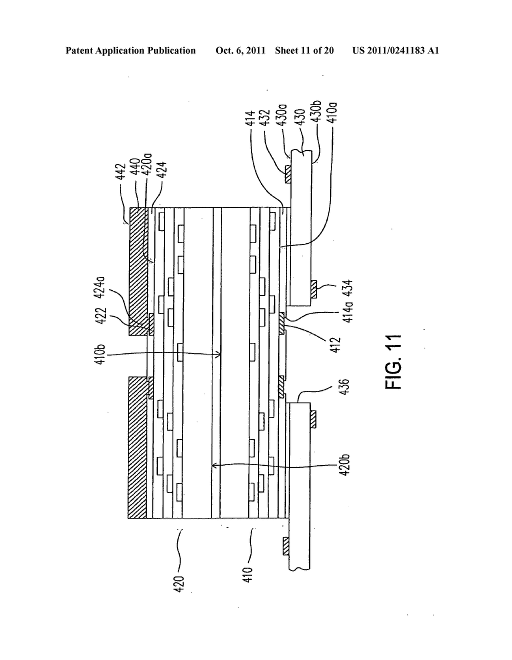 STACKED CHIP PACKAGE WITH REDISTRIBUTION LINES - diagram, schematic, and image 12