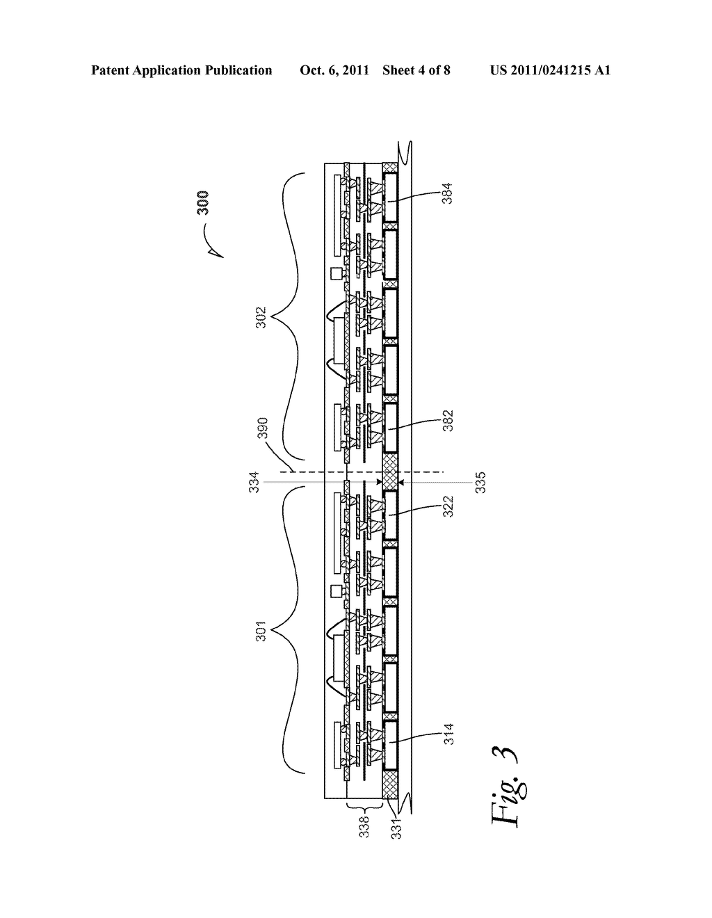 EMBEDDED SEMICONDUCTIVE CHIPS IN RECONSTITUTED WAFERS, AND SYSTEMS     CONTAINING SAME - diagram, schematic, and image 05