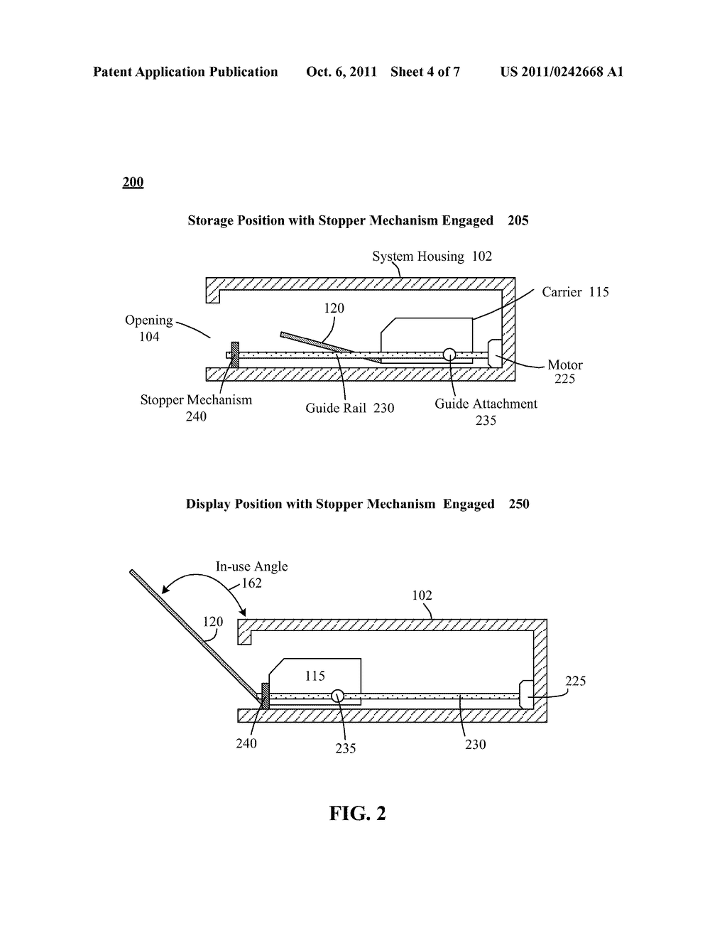 HEAD UP DISPLAY (HUD)SYSTEM WITH A SERVICE POSITION FOR EASY DISPLAY     ASSEMBLY REPLACEMENT - diagram, schematic, and image 05