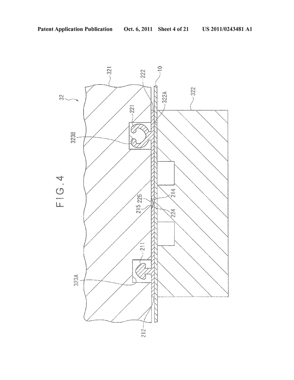 PACKAGING BAG WITH ZIPPER TAPE, DEVICE AND METHOD FOR MANUFACTURING     PACKAGING BAG, AND BAND-LIKE MEMBER FOR BENDING - diagram, schematic, and image 05