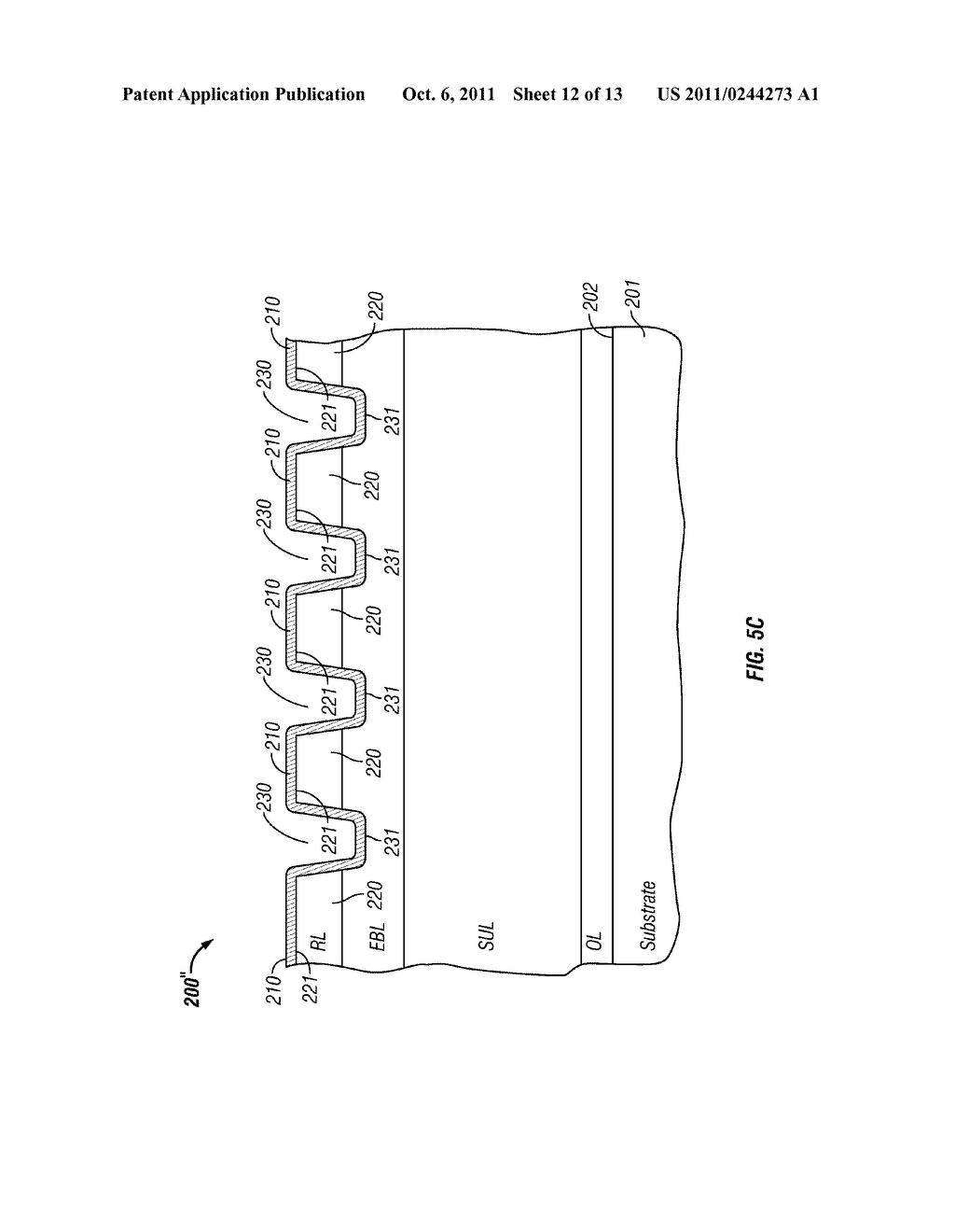 MAGNETIC RECORDING DISK HAVING PRE-PATTERNED SURFACE FEATURES AND     PLANARIZED SURFACE - diagram, schematic, and image 13