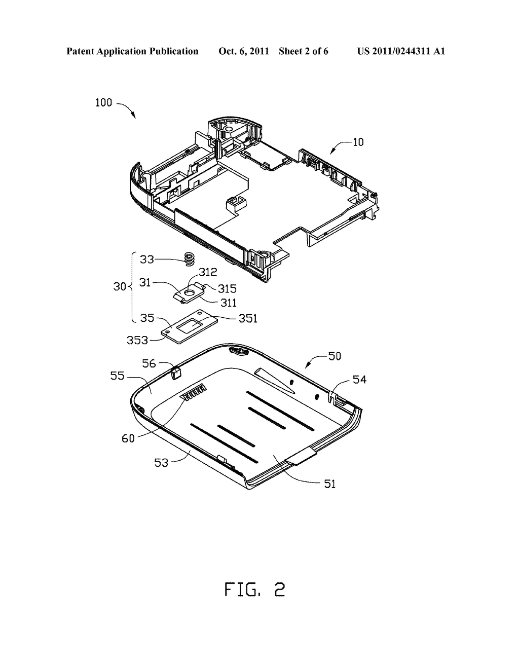 BATTERY COVER LATCHING MECHANISM AND PORTABLE ELECTRONIC DEVICE USING SAME - diagram, schematic, and image 03