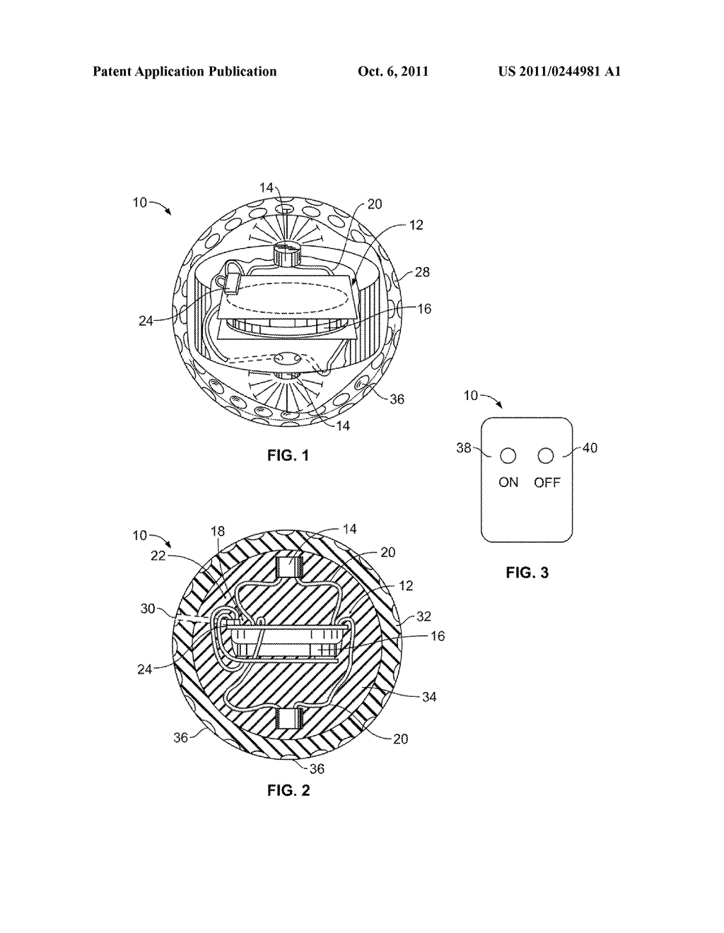 REMOTE CONTROLLED ILLUMINATED GOLF BALL - diagram, schematic, and image 02