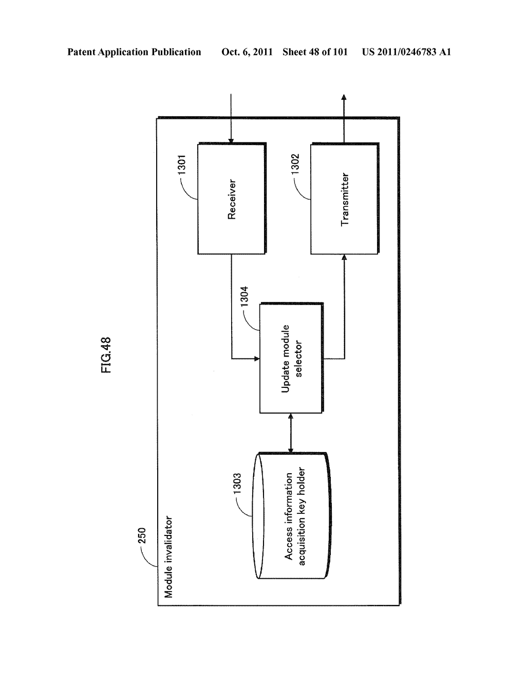 INFORMATION PROCESSING DEVICE, MANAGEMENT DEVICE, ILLEGAL MODULE DETECTION     SYSTEM, ILLEGAL MODULE DETECTION METHOD, RECORDING MEDIUM ON WHICH     ILLEGAL MODULE DETECTION PROGRAM IS RECORDED, MANAGEMENT METHOD,     RECORDING MEDIUM AND INTEGRATED CIRCUIT ON WHICH MANAGEMENT METHOD IS     RECORDED - diagram, schematic, and image 49