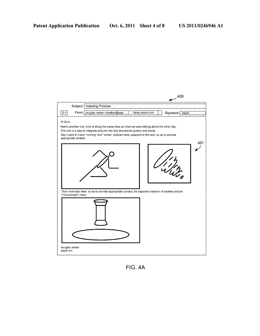 Apparatus and Method for Interacting with Embedded Objects in Mail     Application - diagram, schematic, and image 05