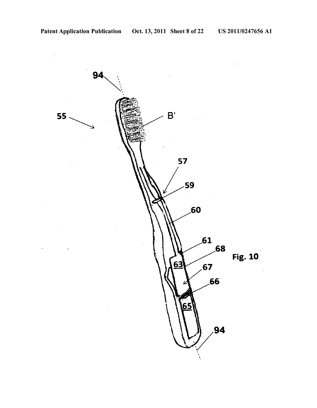 Hygienic toothbrush and method of using same - diagram, schematic, and image 09