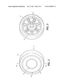 Interchangeable wheel cover for a wheel of a piece of luggage or the like diagram and image