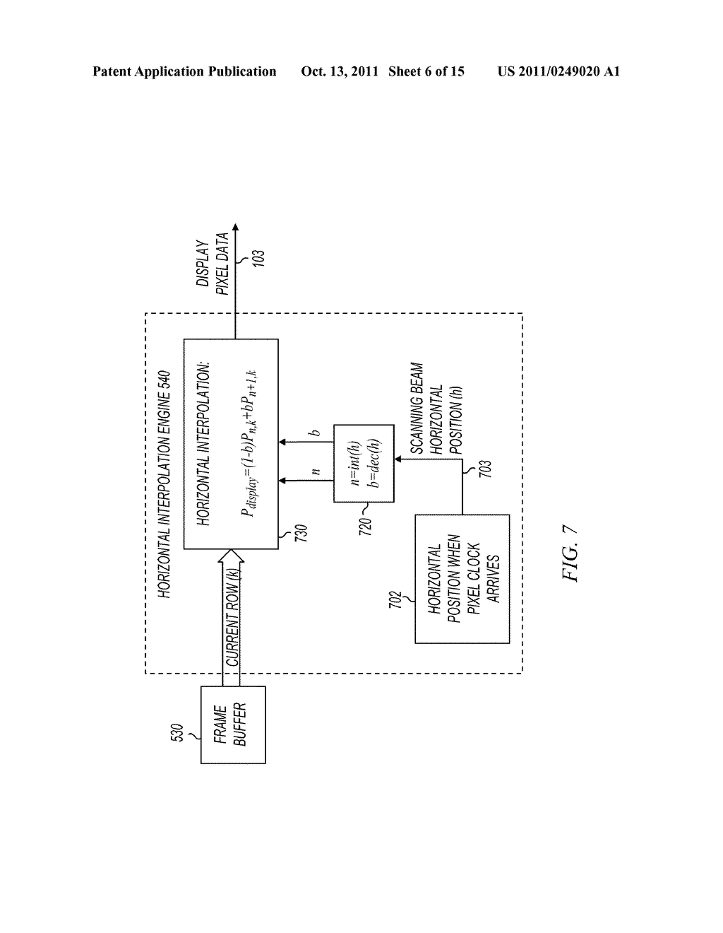 Scanning Projector with Vertical Interpolation onto Horizontal Trajectory - diagram, schematic, and image 07