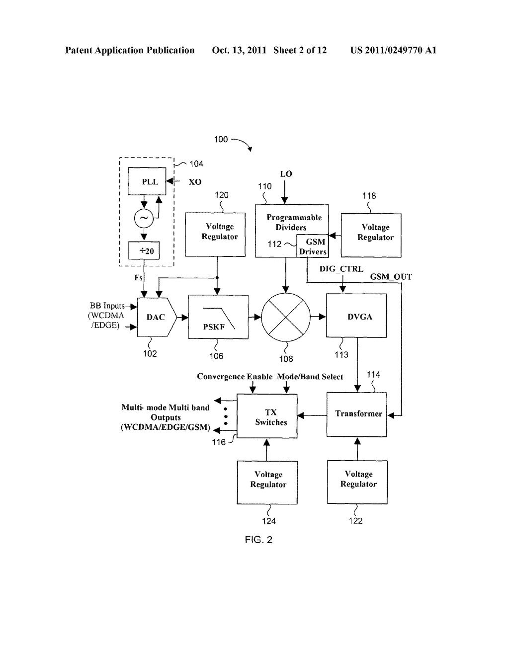  PASSIVE TRANSMITTER ARCHITECTURE WITH SWITCHABLE OUTPUTS FOR WIRELESS     APPLICATIONS - diagram, schematic, and image 03