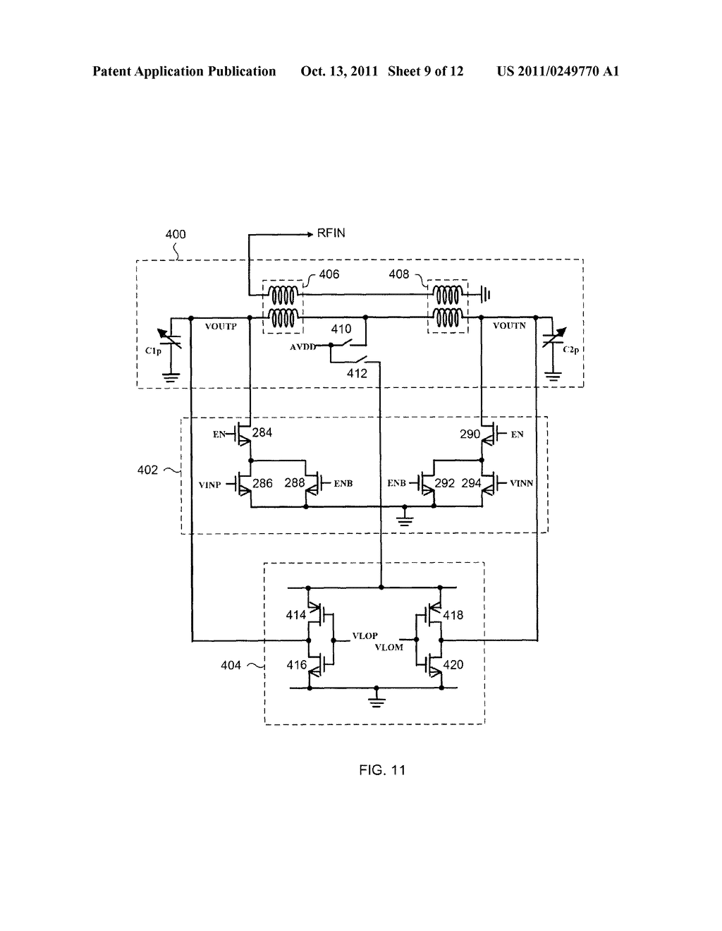  PASSIVE TRANSMITTER ARCHITECTURE WITH SWITCHABLE OUTPUTS FOR WIRELESS     APPLICATIONS - diagram, schematic, and image 10