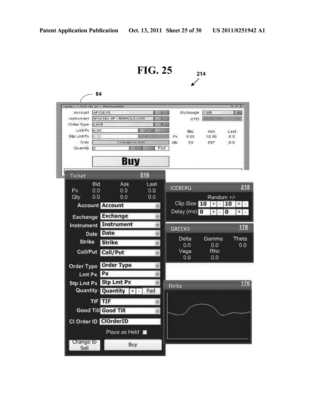 METHOD AND SYSTEM FOR ELECTRONIC TRADING ON A TRADING INTERFACE WITH A     DYNAMIC PRICE COLUMN - diagram, schematic, and image 26