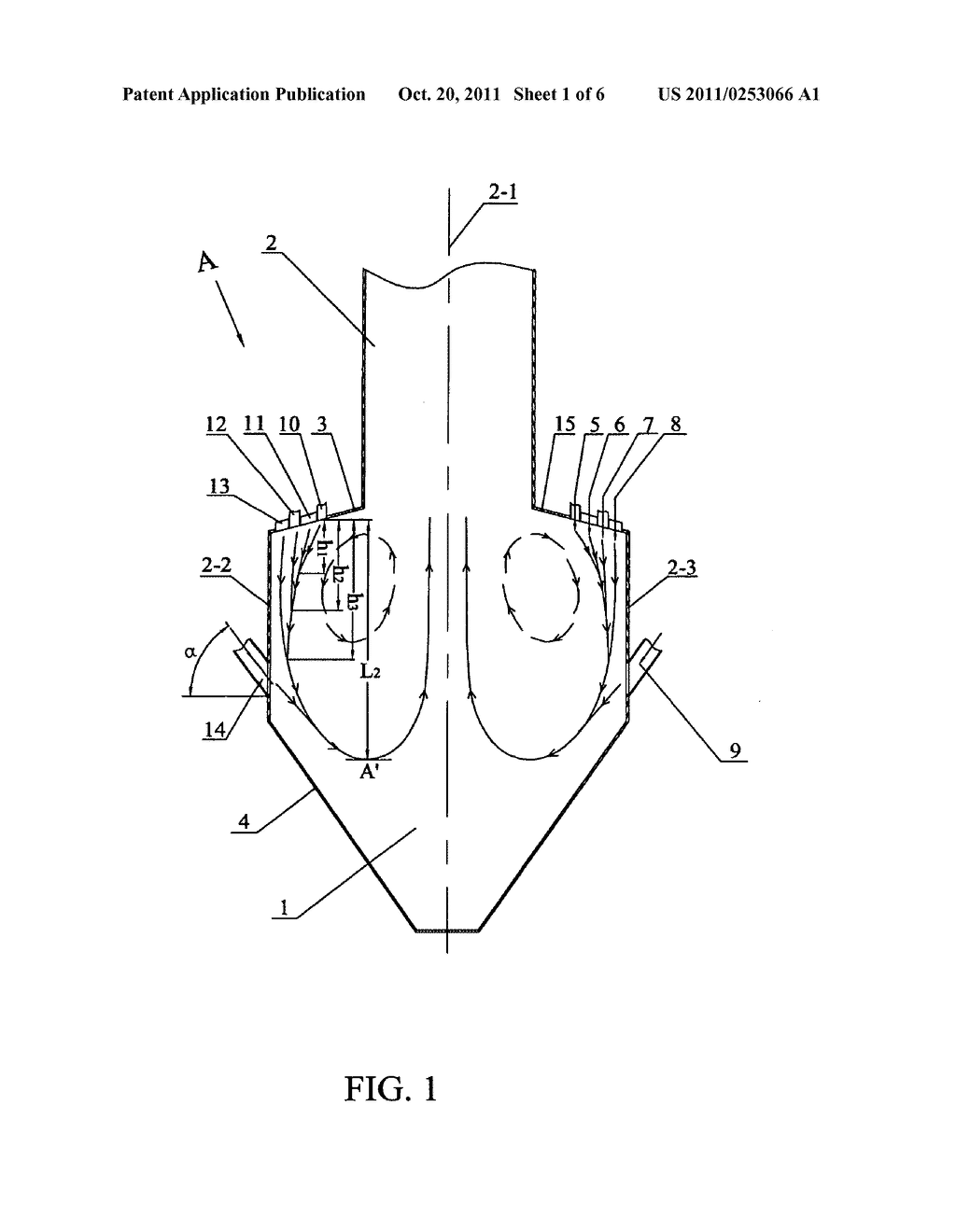 W-STAGED FLAME BOILER FOR MULTI-STAGE COMBUSTION WITH MULTI-EJECTION AND     ITS  METHOD THEREOF - diagram, schematic, and image 02