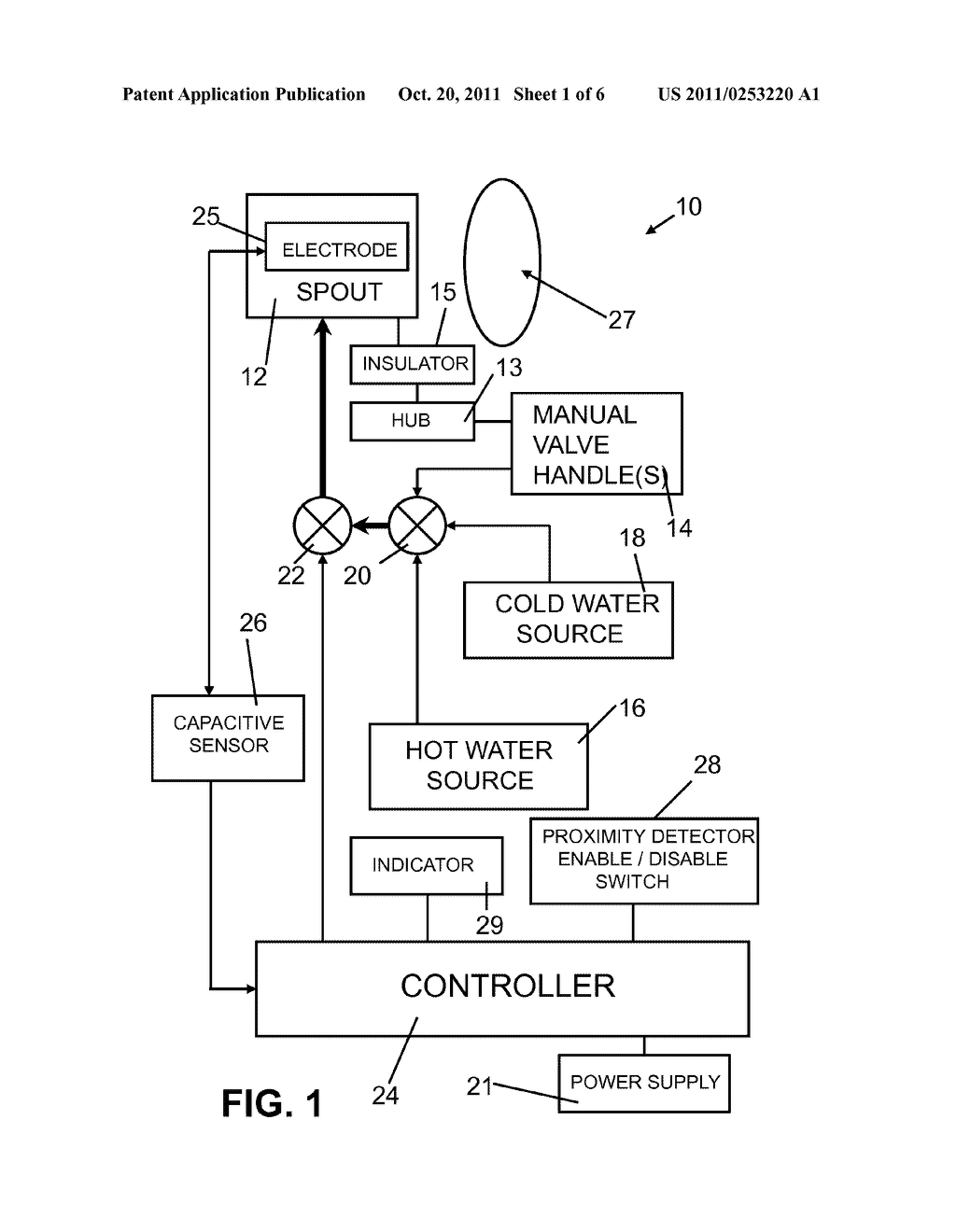 CAPACITIVE SENSING SYSTEM AND METHOD FOR OPERATING A FAUCET - diagram, schematic, and image 02