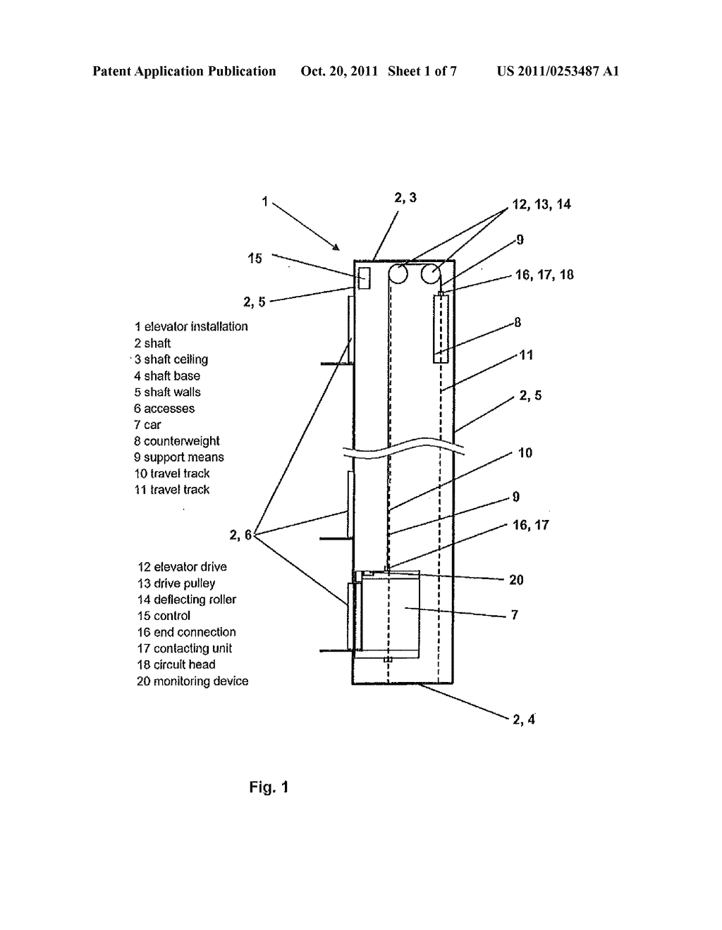 METHOD OF MONITORING AN ELEVATOR SUPPORT MEANS, AN ELEVATOR SUPPORT MEANS     MONITORING DEVICE, AND AN ELEVATOR INSTALLATION WITH A MONITORING DEVICE     OF THAT KIND - diagram, schematic, and image 02