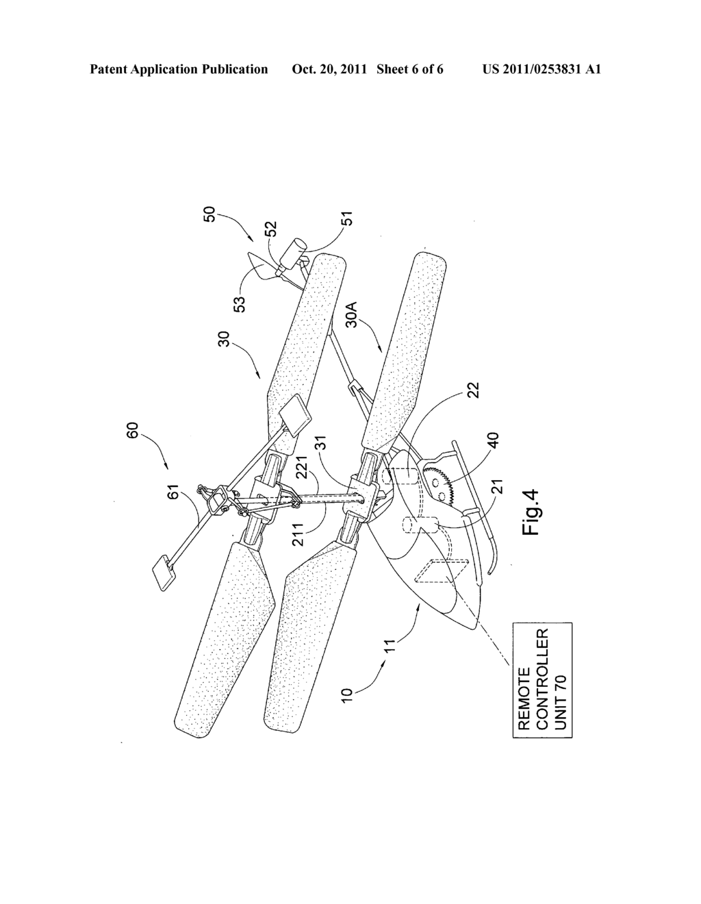 Foldable rotor blade for toy helicopter - diagram, schematic, and image 07