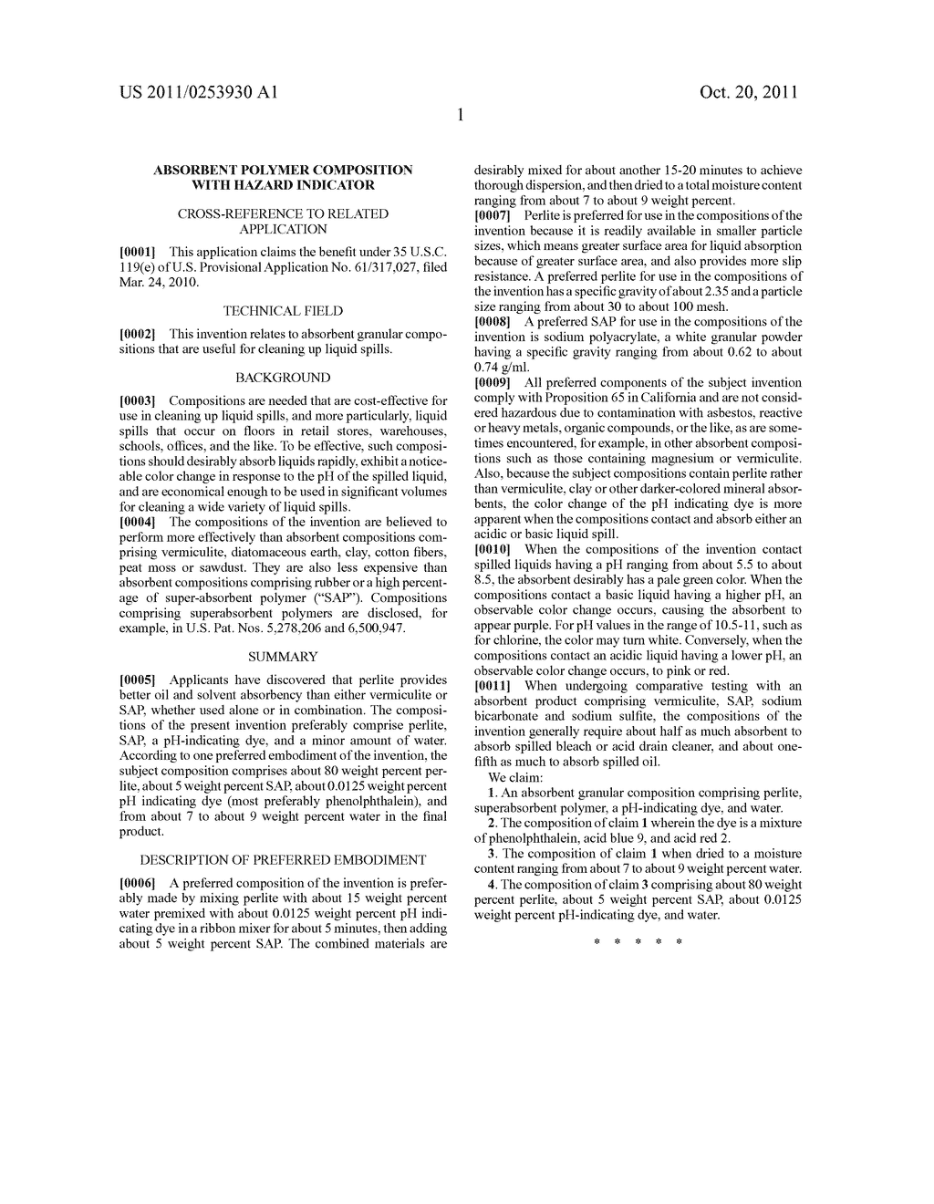 Absorbent Polymer Composition with Hazard Indicator - diagram, schematic, and image 02