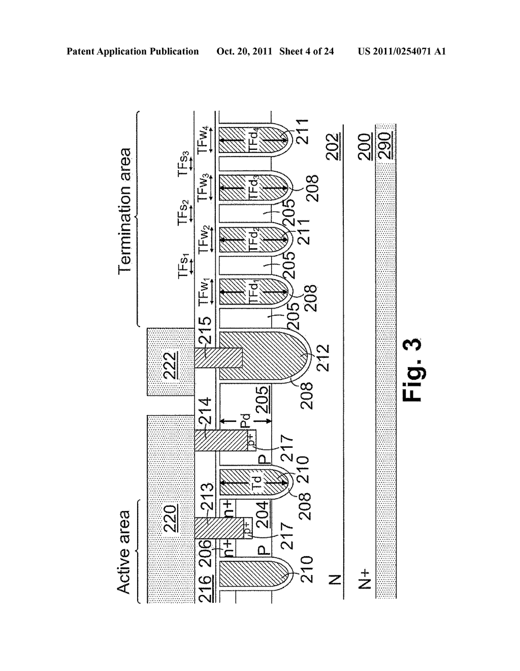 SHIELDED TRENCH MOSFET WITH MULTIPLE TRENCHED FLOATING GATES AS     TERMINATION - diagram, schematic, and image 05