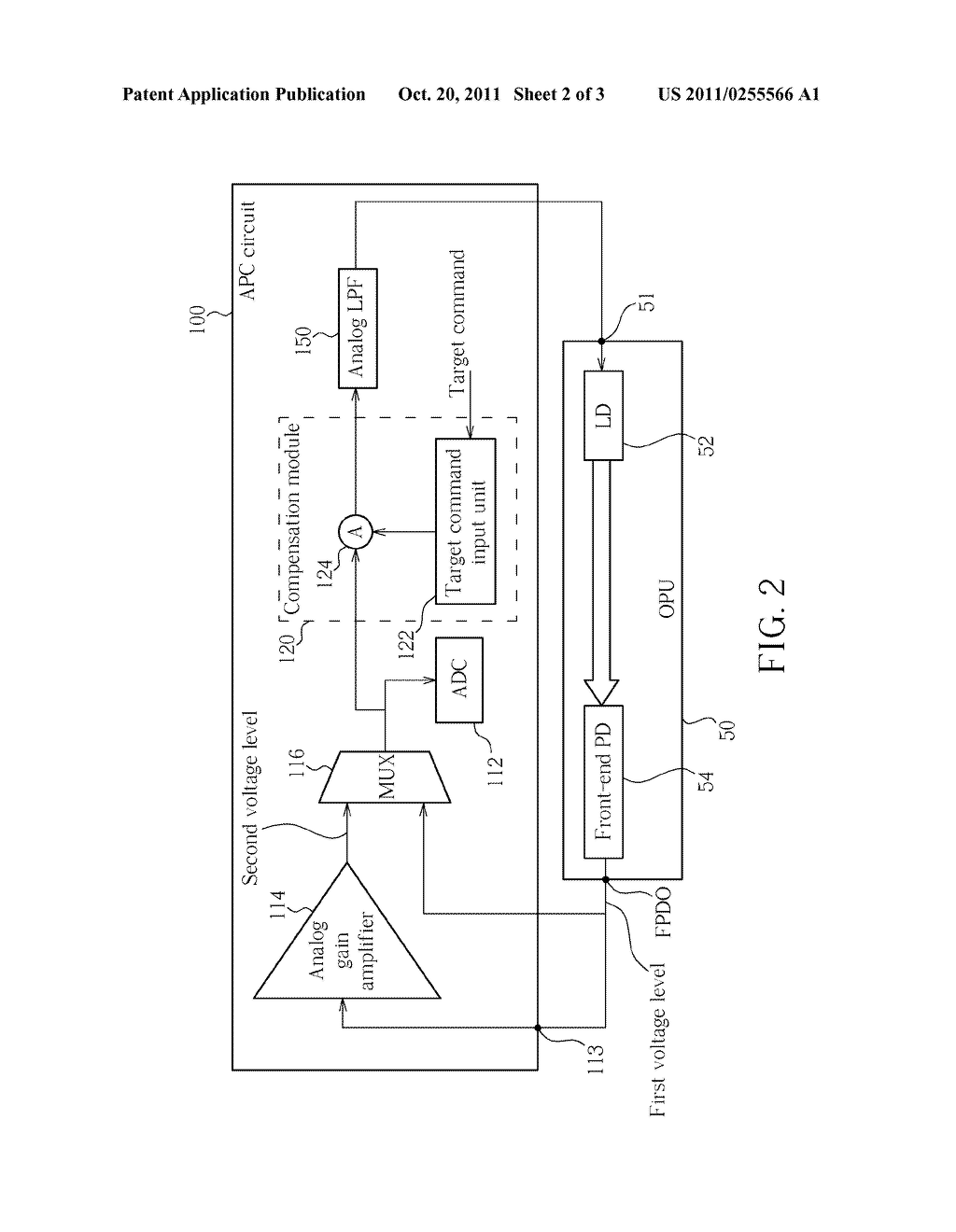 METHOD FOR DERIVING PRECISE CONTROL OVER LASER POWER OF AN OPTICAL PICKUP     UNIT, AND ASSOCIATED AUTOMATIC POWER CALIBRATION CIRCUIT - diagram, schematic, and image 03