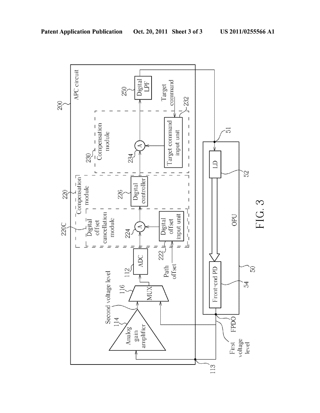 METHOD FOR DERIVING PRECISE CONTROL OVER LASER POWER OF AN OPTICAL PICKUP     UNIT, AND ASSOCIATED AUTOMATIC POWER CALIBRATION CIRCUIT - diagram, schematic, and image 04
