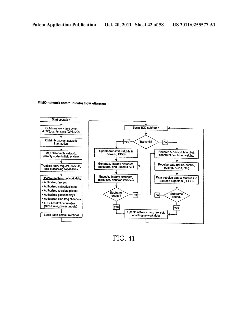 Apparatus for calculating weights associated with a received signal and     applying the weights to transmit data - diagram, schematic, and image 43