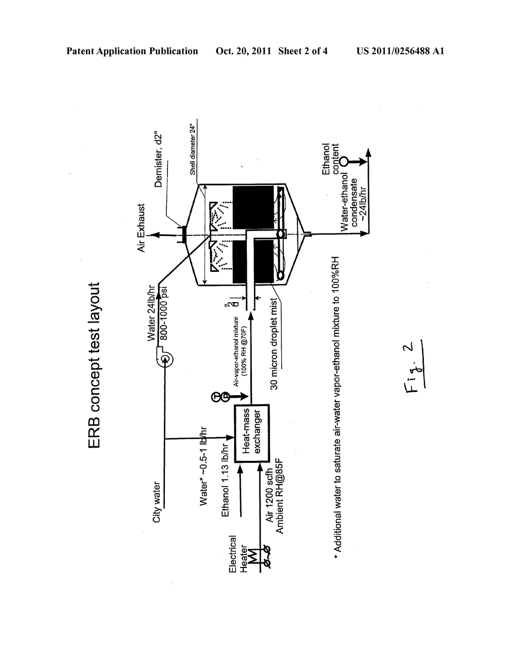 METHOD AND APPARATUS FOR EXTRACTION AND RECOVERY OF WATER-SOLUBLE VOLATILE     GAS, WATER VAPOR AND WASTE HEAT FROM STACK GAS - diagram, schematic, and image 03