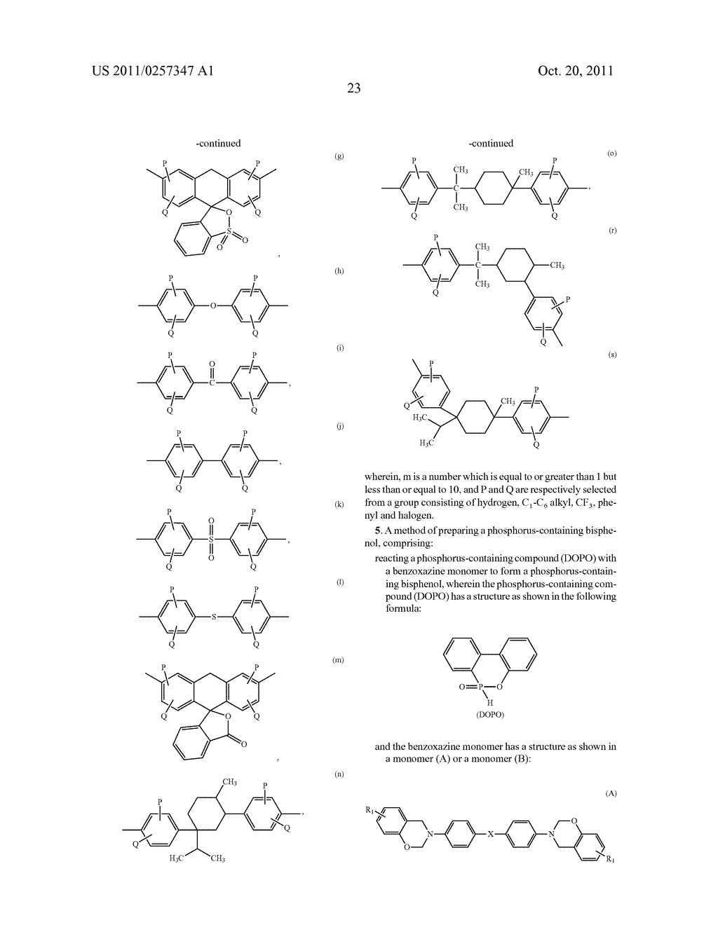 Phosphorus-containing benzoxazine-based bisphenols, derivatives thereof,     and preparing method for the same - diagram, schematic, and image 27