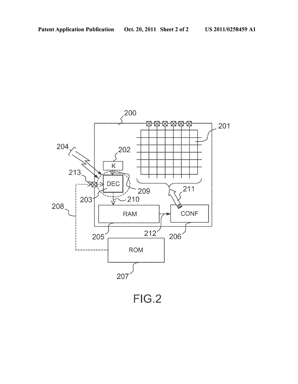 METHOD FOR PROTECTING THE DECRYPTING OF THE CONFIGURATION FILES FOR     PROGRAMMABLE LOGIC CIRCUITS AND CIRCUIT IMPLEMENTING THE METHOD - diagram, schematic, and image 03