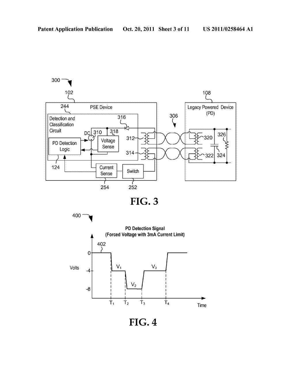 Circuit and Method for Detecting a Legacy Powered Device in a Power over     Ethernet System - diagram, schematic, and image 04