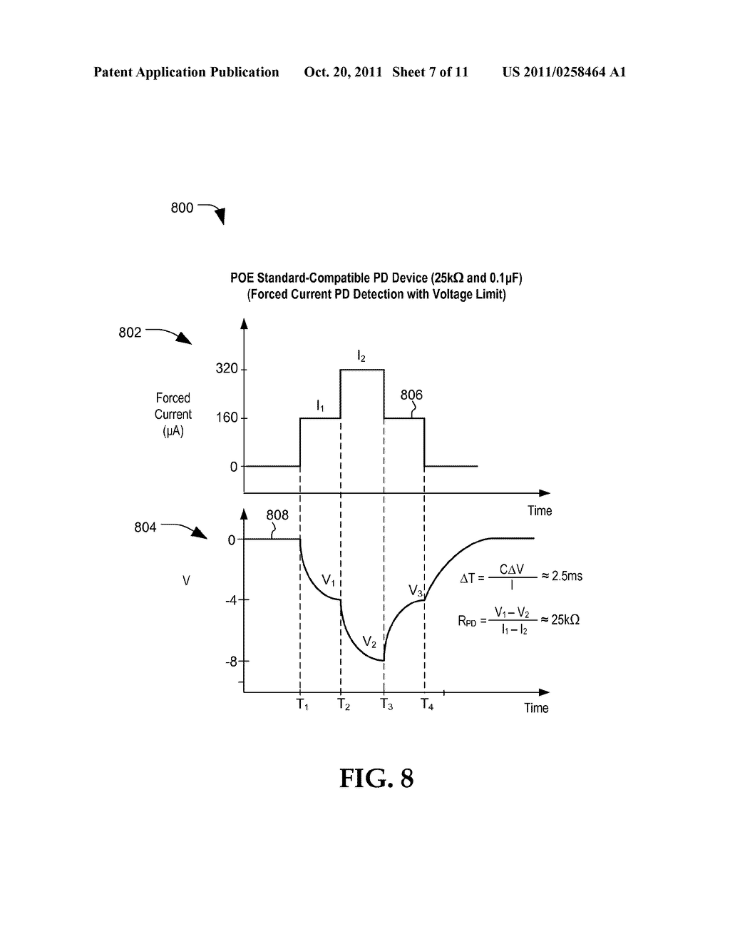 Circuit and Method for Detecting a Legacy Powered Device in a Power over     Ethernet System - diagram, schematic, and image 08