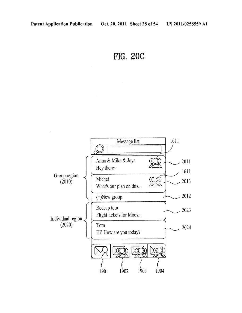 MOBILE TERMINAL AND MESSAGE LIST DISPLAYING METHOD THEREIN - diagram, schematic, and image 29