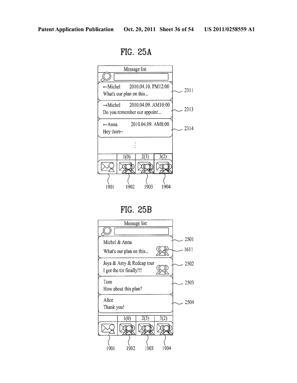 MOBILE TERMINAL AND MESSAGE LIST DISPLAYING METHOD THEREIN - diagram, schematic, and image 37