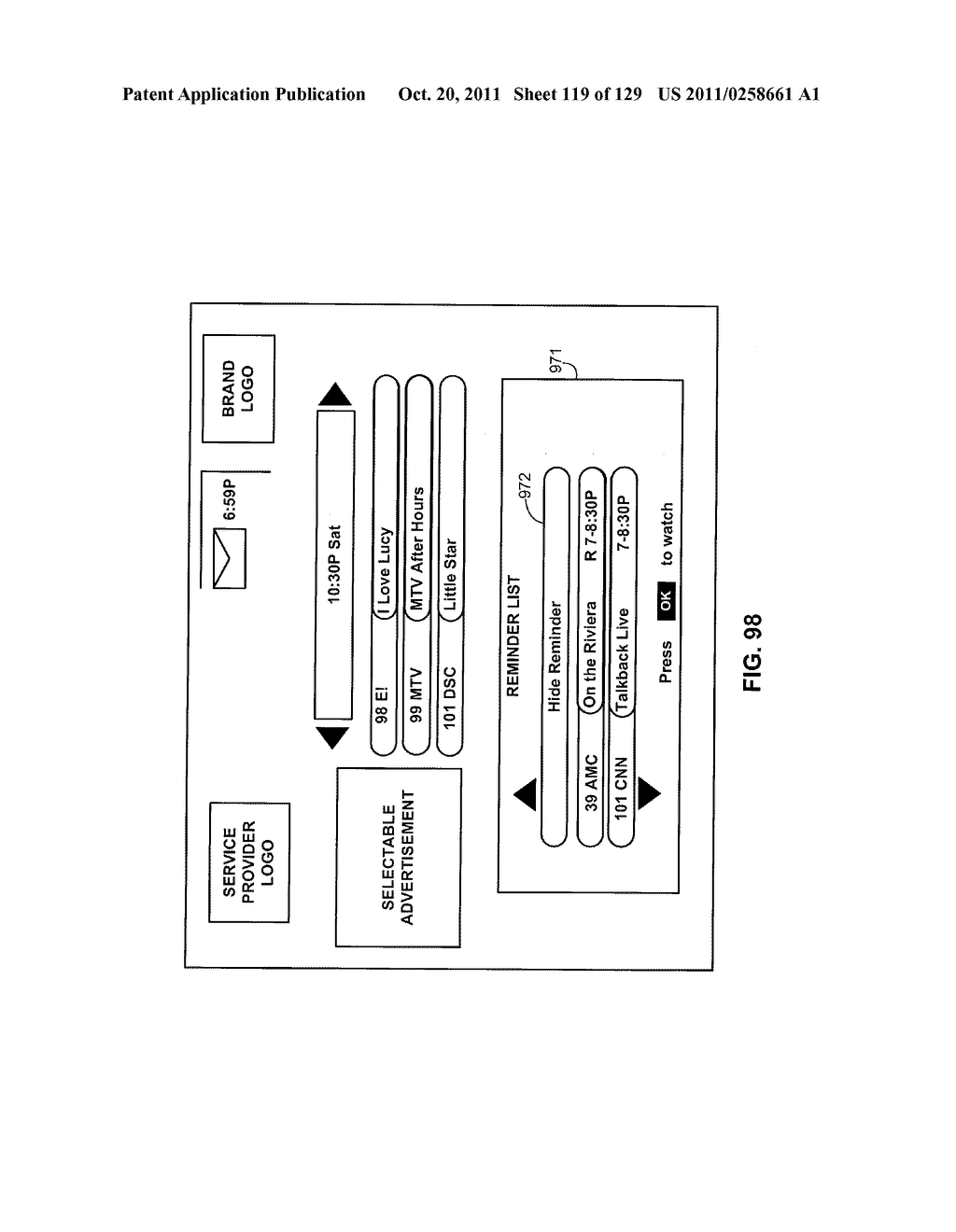 INTERACTIVE PROGRAM GUIDE SYSTEM AND METHOD - diagram, schematic, and image 120