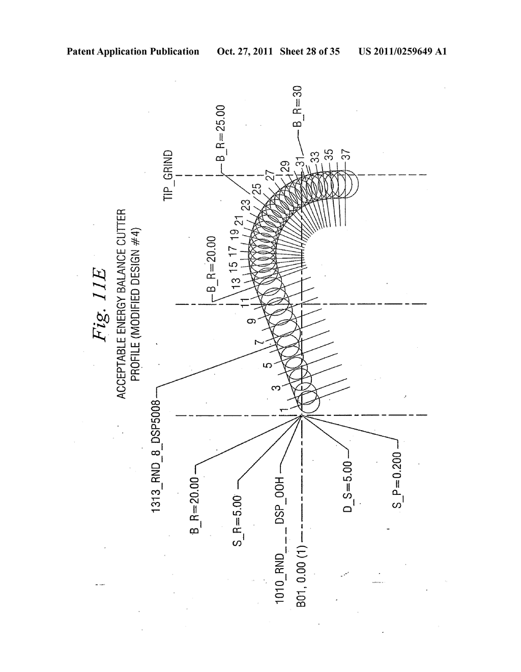 DRILL BIT AND DESIGN METHOD FOR OPTIMIZING DISTRIBUTION OF INDIVIDUAL     CUTTER FORCES, TORQUE, WORK, OR POWER - diagram, schematic, and image 29