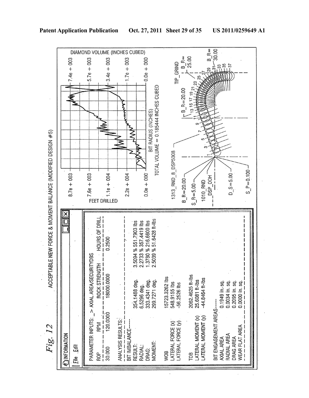DRILL BIT AND DESIGN METHOD FOR OPTIMIZING DISTRIBUTION OF INDIVIDUAL     CUTTER FORCES, TORQUE, WORK, OR POWER - diagram, schematic, and image 30